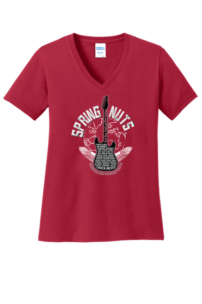 World Tour - Ladies Red V-Neck Tee