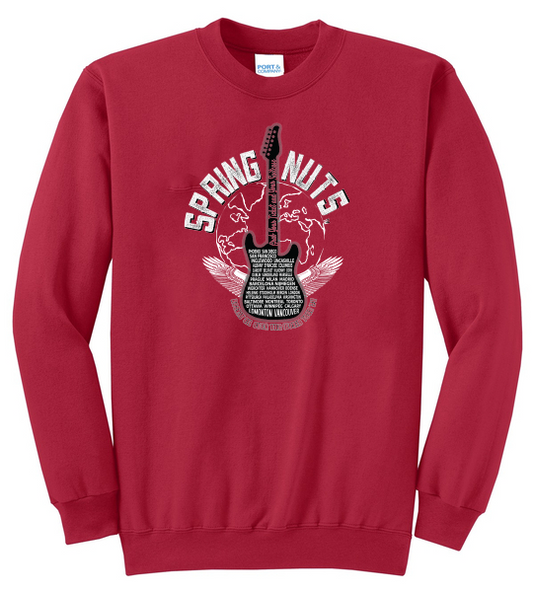 World Tour - Red Fleece Crewneck Sweatshirt